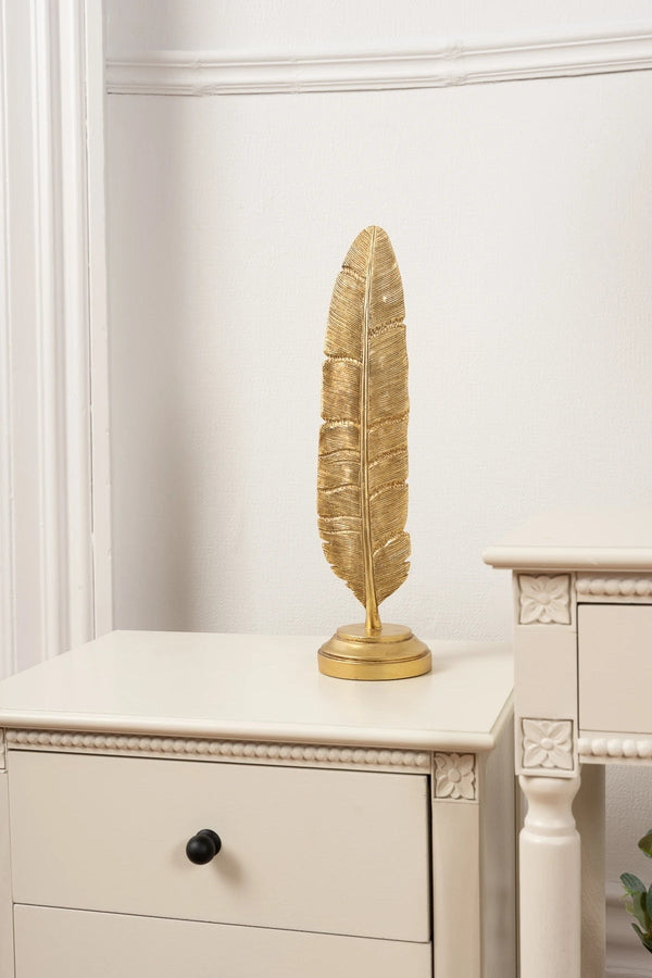 Carraig Donn Gold Tone Feather Ornament