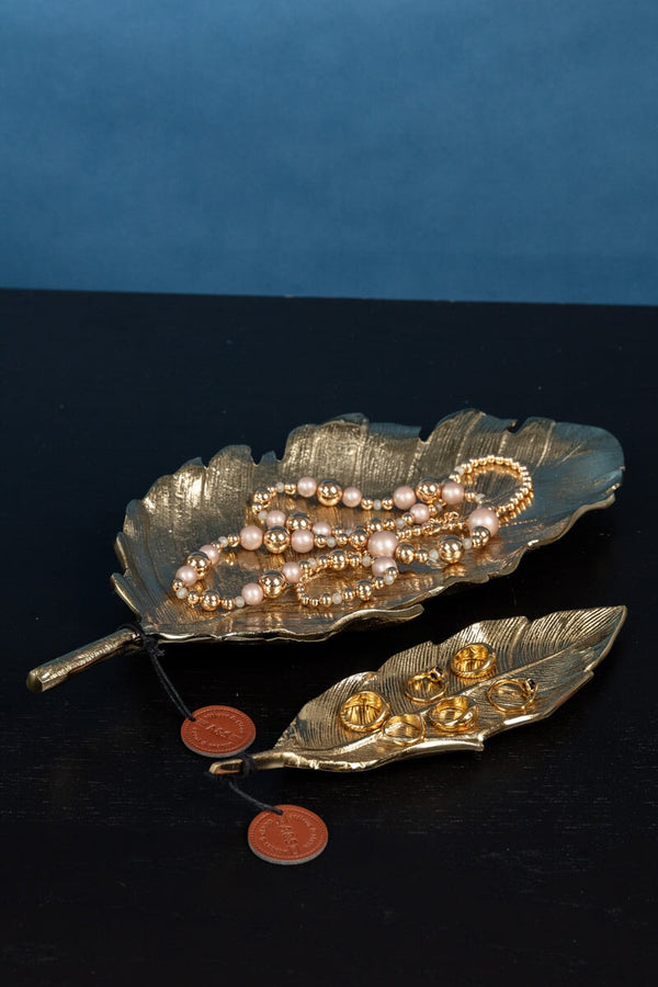 Carraig Donn Gold Tone Feather Platter