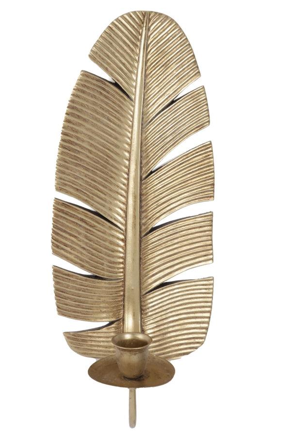 Carraig Donn Gold Tone Leaf Wall Sconce