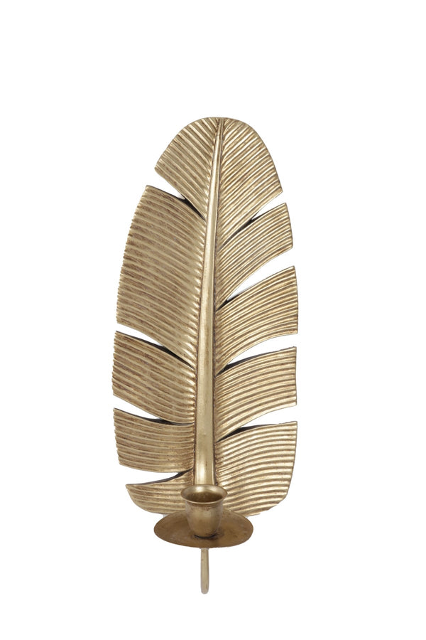 carraig donn Gold Tone Leaf Wall Sconce