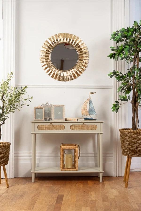 Carraig Donn Gold Tone Mirror Metal Wall Art