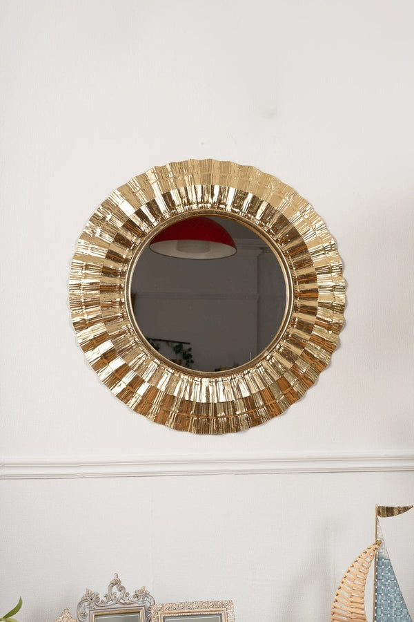 carraig donn Gold Tone Mirror Metal Wall Art