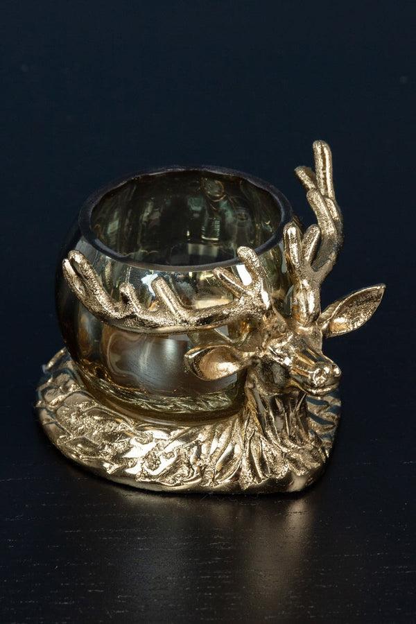 Carraig Donn Gold Tone Stag Votive Candle Holder