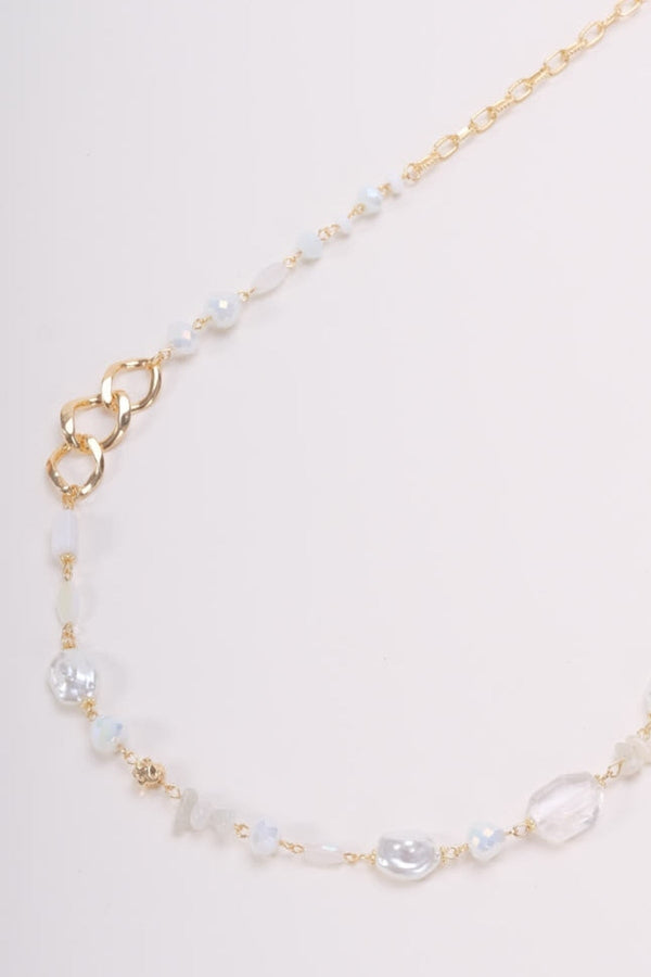 Carraig Donn Gold & White Long Beaded Necklace
