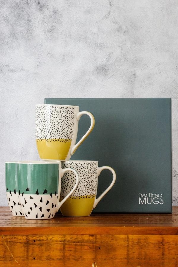 Carraig Donn Green And Yellow Jodie Mug Set Of 4