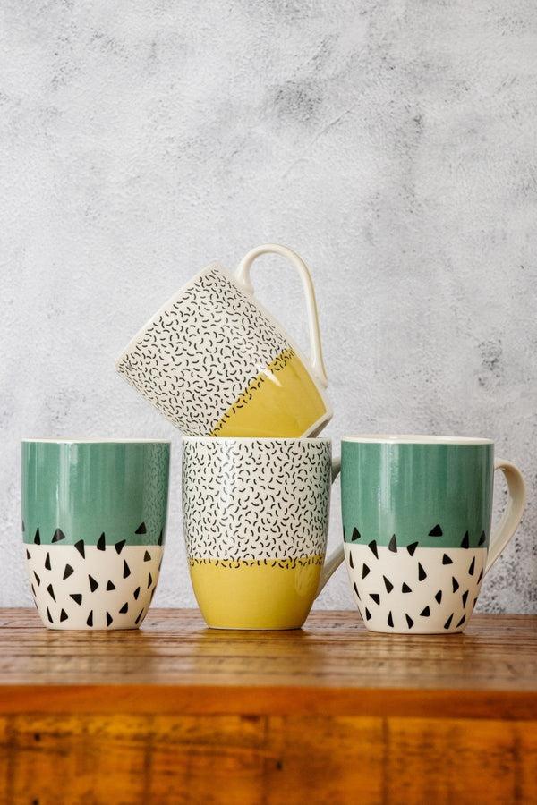 carraig donn Green and Yellow Jodie Mug Set Of 4