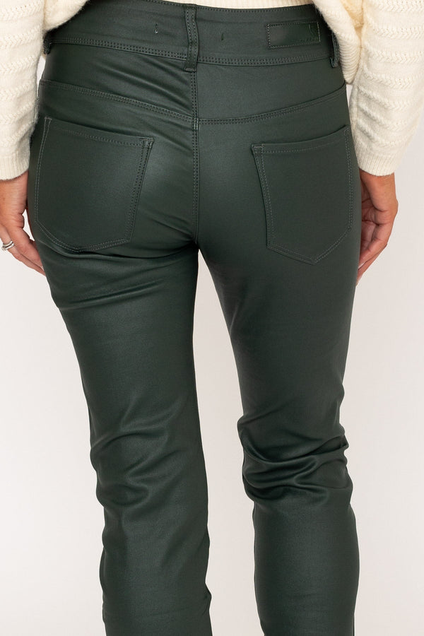 Carraig Donn Green Faux Leather Skinny Jeans