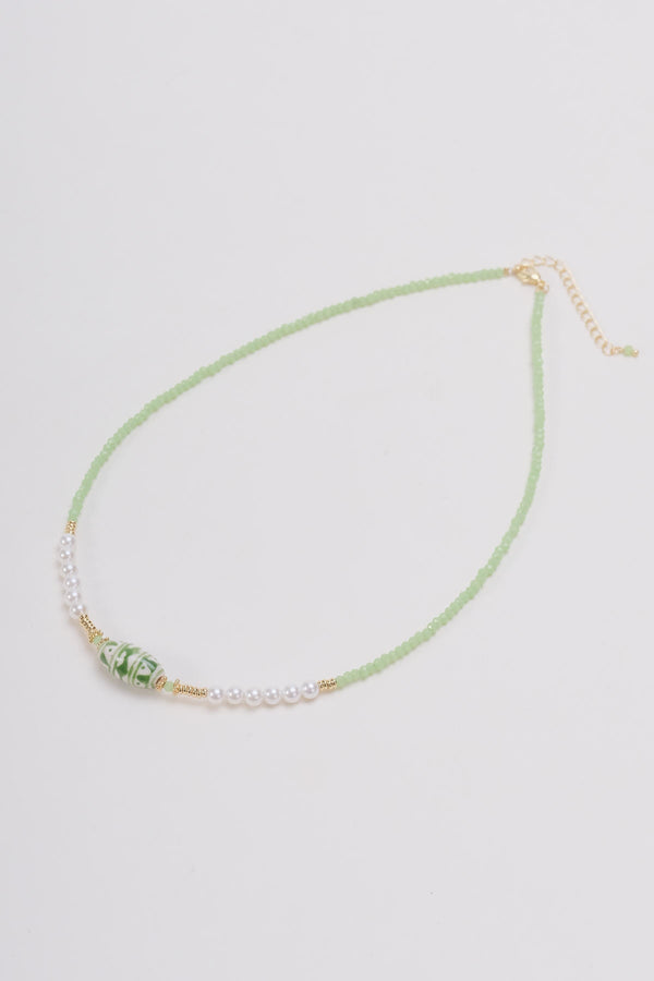 Carraig Donn Green & Pearl Beaded Necklace