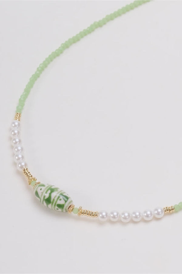 Carraig Donn Green & Pearl Beaded Necklace