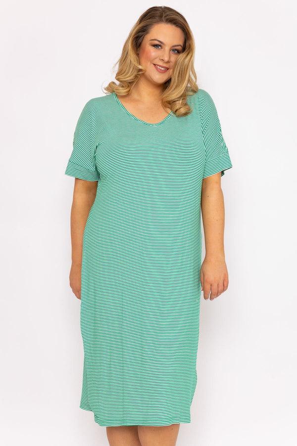 Carraig Donn Green Striped Jersey Dress