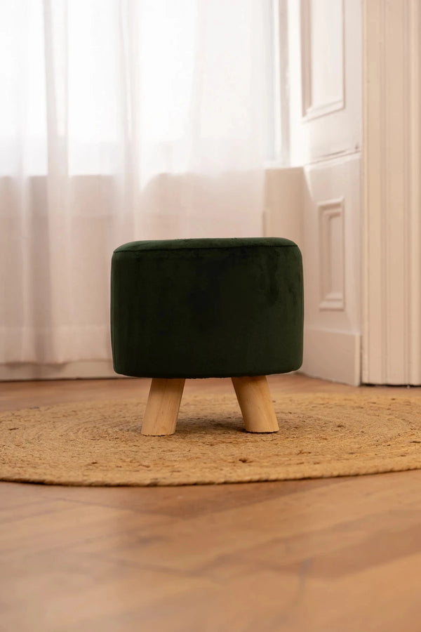 Carraig Donn Green Velour Footstool