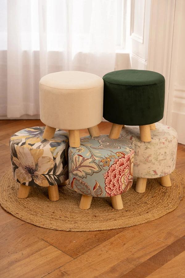 Carraig Donn Green Velour Footstool