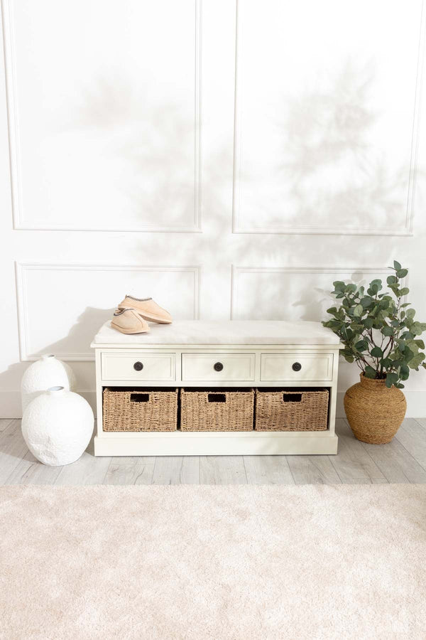 Carraig Donn Hetty Cream Bench With 3 Drawers
