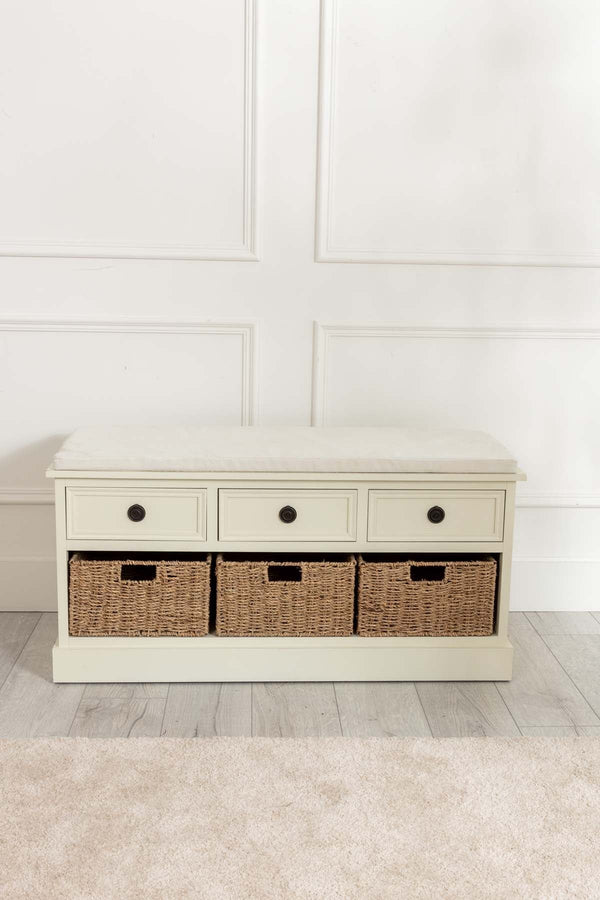 carraig donn Hetty Cream Bench With 3 Drawers
