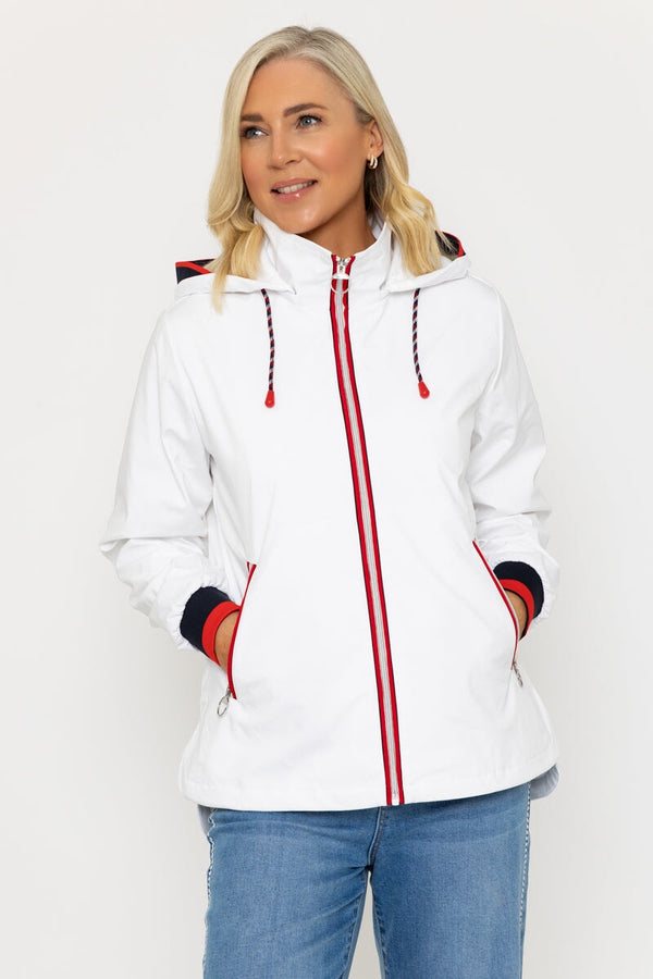 Carraig Donn Hooded Mac Jacket In White