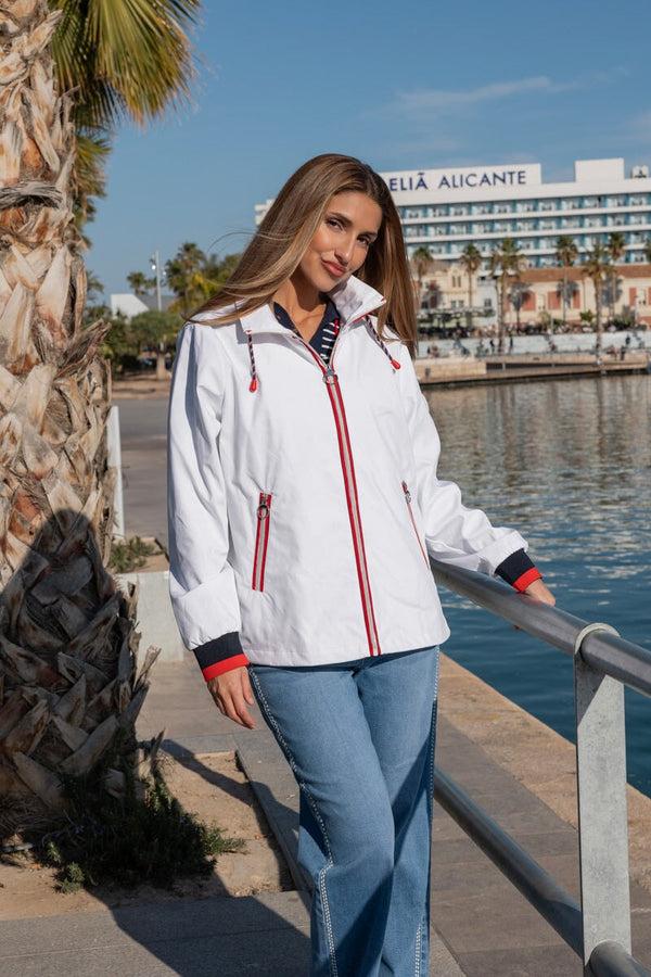 carraig donn Hooded Mac Jacket in White