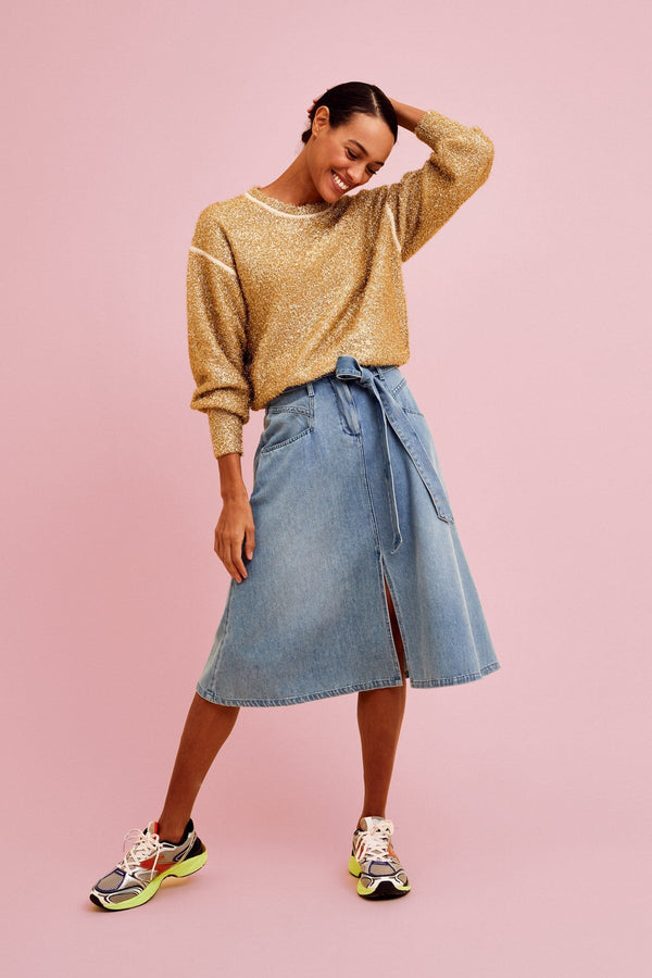 Carraig Donn Inoa Midi Denim Skirt