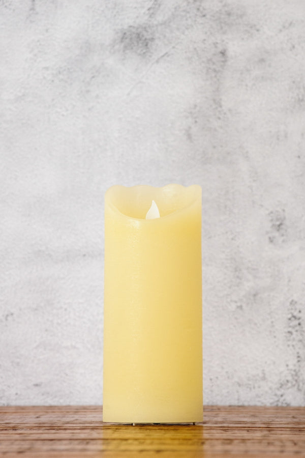 carraig donn Ivory Pillar Flicker Light Candle 3x7