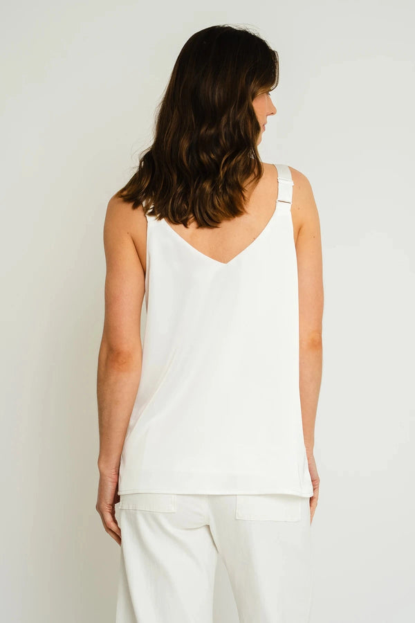 Carraig Donn Ivory Sleeveless Silky Cami Top