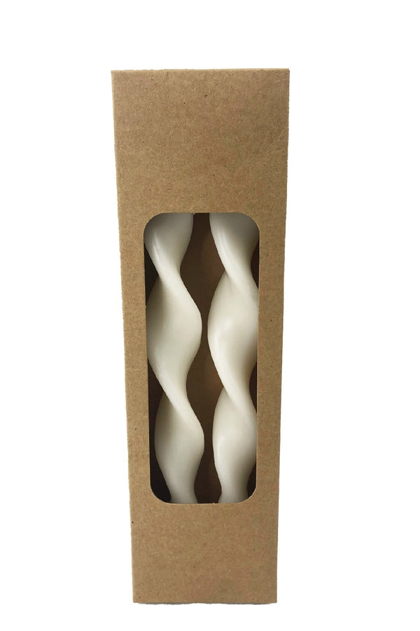 Carraig Donn Ivory Spiral Dinner Candle Set Of 2