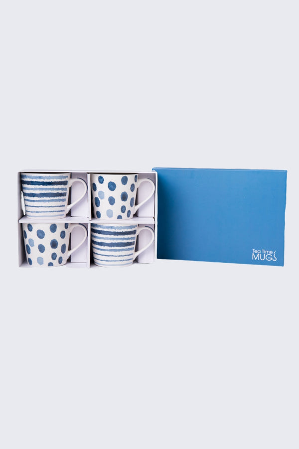 carraig donn Keem Set Of 4 Blue Mugs