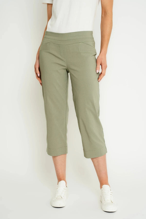 Carraig Donn Khaki Bengaline Cropped Trousers