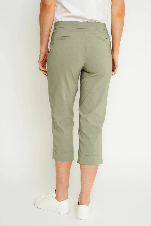 Carraig Donn Khaki Bengaline Cropped Trousers