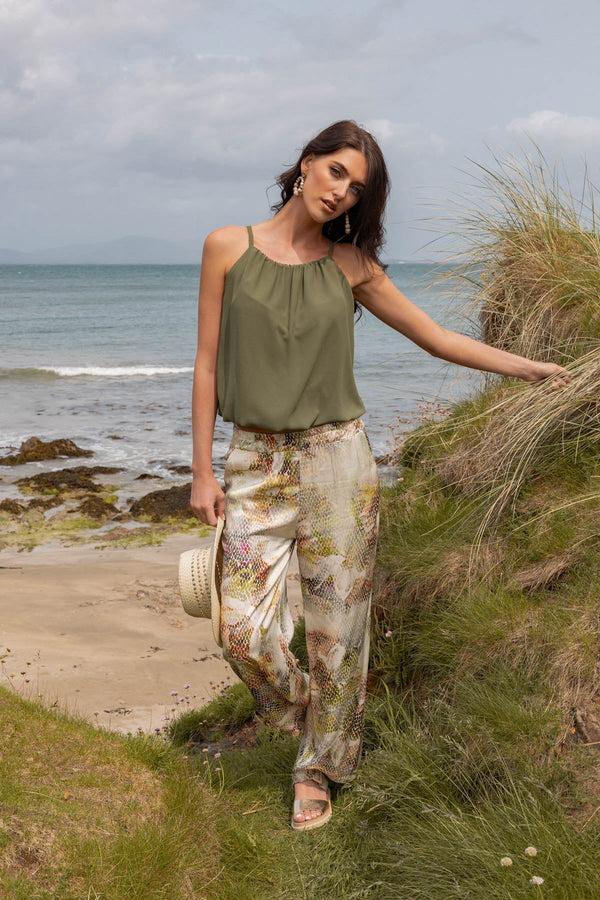 Carraig Donn Khaki Blouson Sleeveless Cami Top