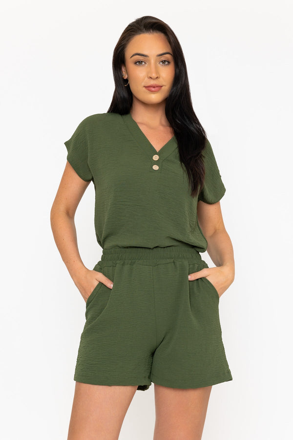 carraig donn Khaki Crinkle Shorts