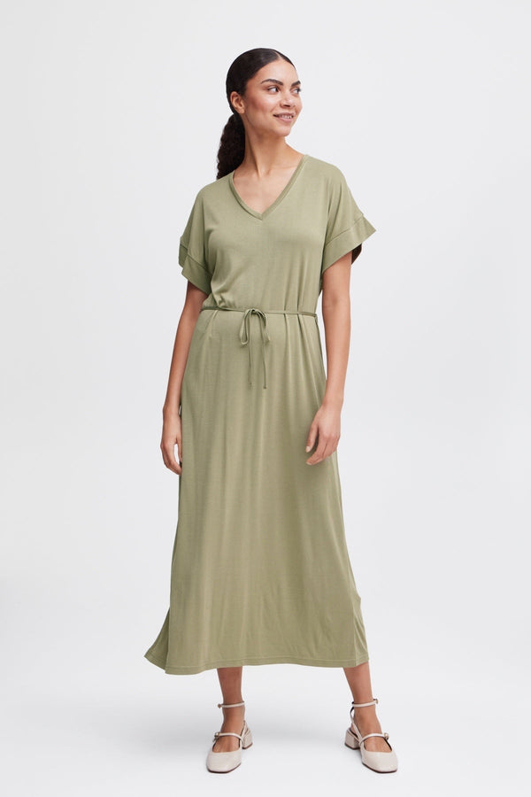carraig donn Khaki Green Midi Dress