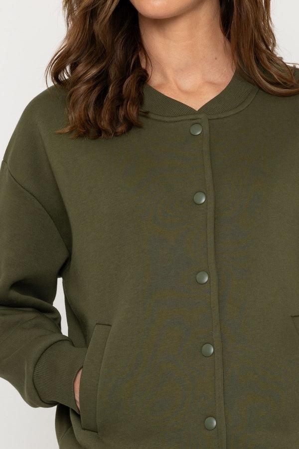 Carraig Donn Khaki Jersey Bomber Jacket