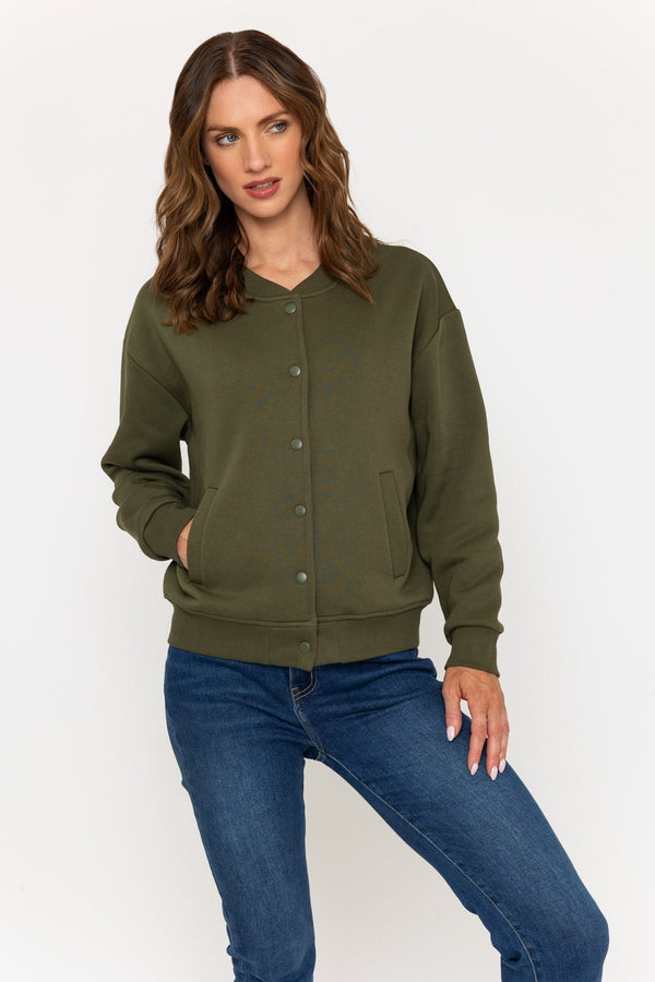 Carraig Donn Khaki Jersey Bomber Jacket