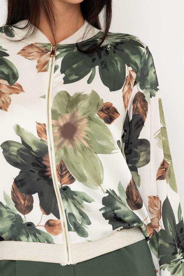 Carraig Donn Khaki Printed Bomber Jacket