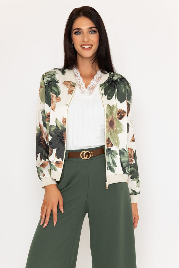 Carraig Donn Khaki Printed Bomber Jacket