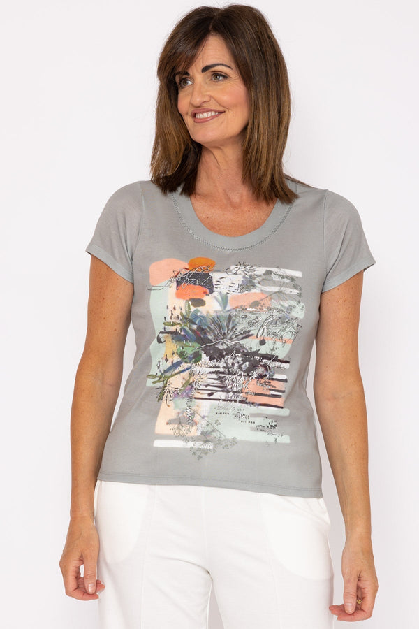 Carraig Donn Khaki Printed Top