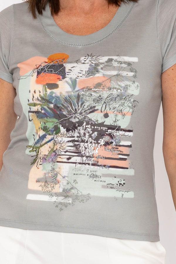 Carraig Donn Khaki Printed Top