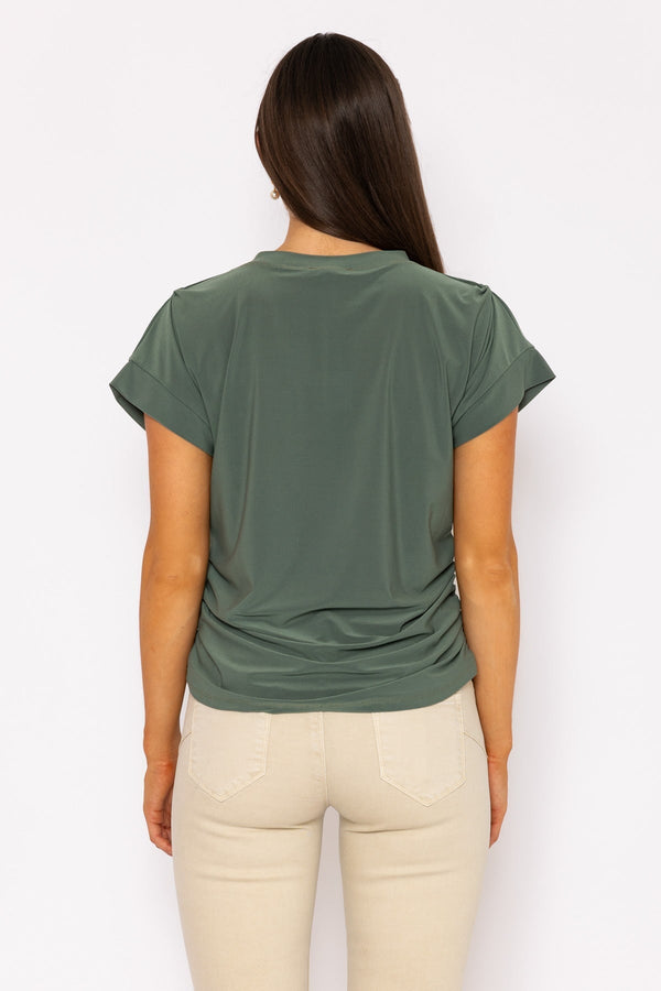 Carraig Donn Khaki Side Ruched T-Shirt