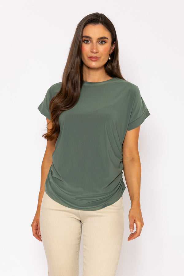 carraig donn Khaki Side Ruched T-Shirt