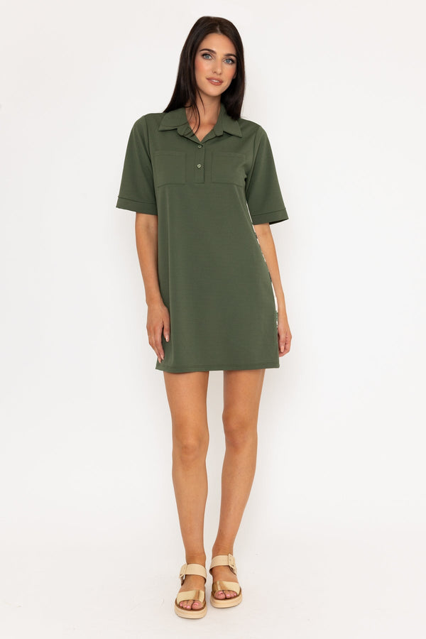 Carraig Donn Khaki Utility Shift Mini Dress