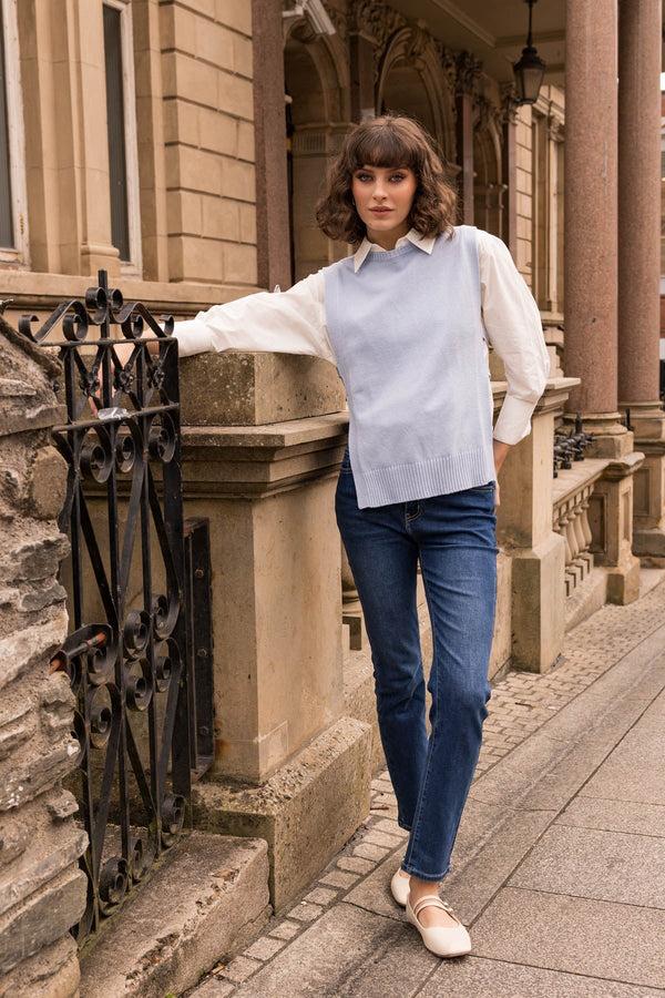 Carraig Donn Knit Strap Slipover In Blue