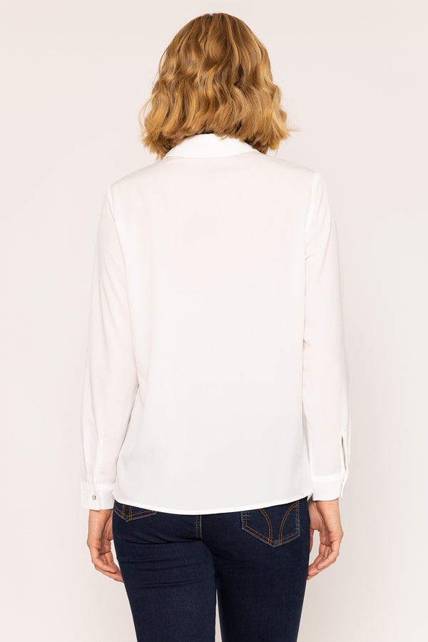 Carraig Donn Lace Trim Blouse In Ivory