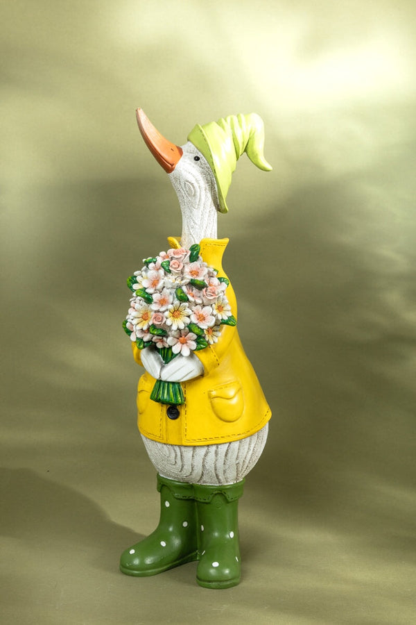 Carraig Donn Large Duck Holding Bouquet Of Flowers