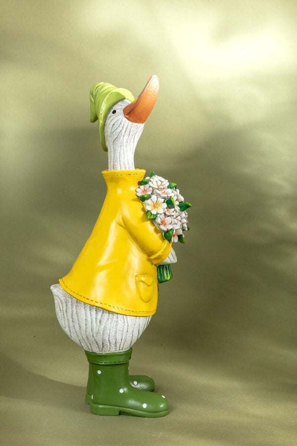 Carraig Donn Large Duck Holding Bouquet Of Flowers
