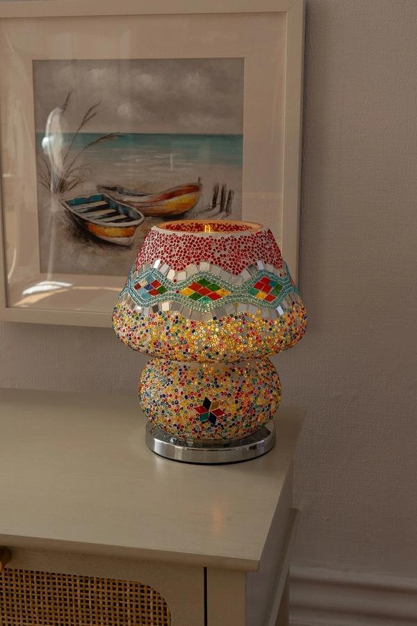 Carraig Donn Large Red Cora Glass Table Lamp