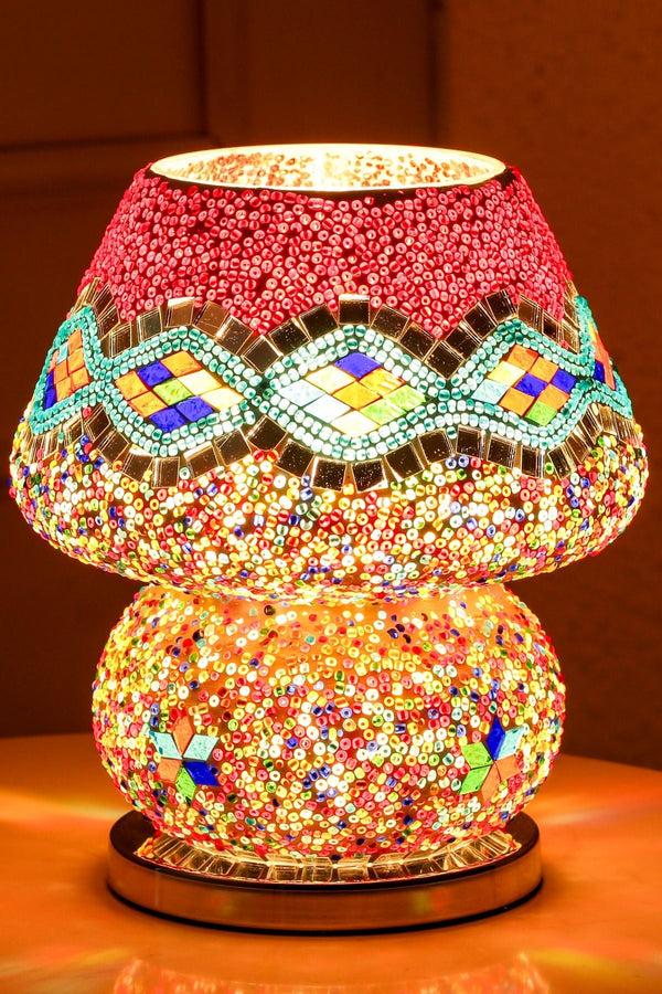 Carraig Donn Large Red Cora Glass Table Lamp