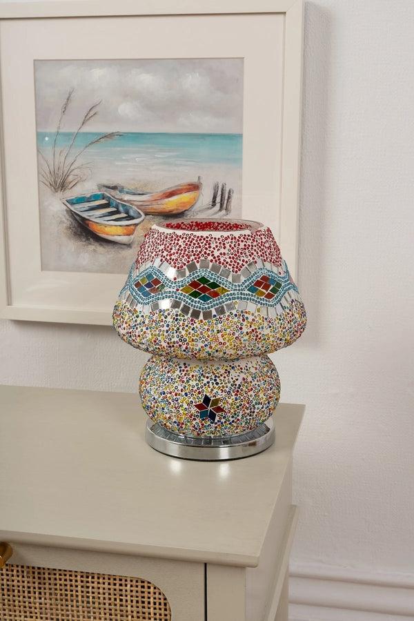 carraig donn Large Red Cora Glass Table Lamp