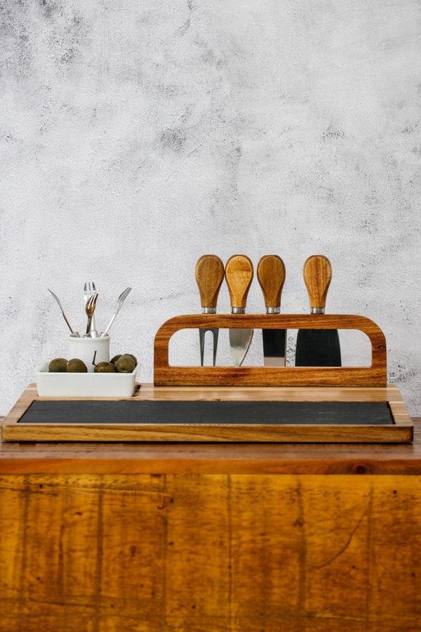 Carraig Donn Large Slate Wood Cheese Board Set