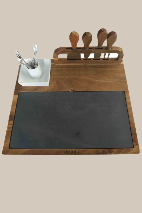 Carraig Donn Large Slate Wood Cheese Board Set