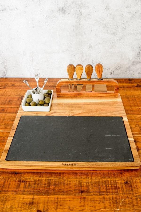 Carraig Donn Large Slate Wood Cheese Board Set