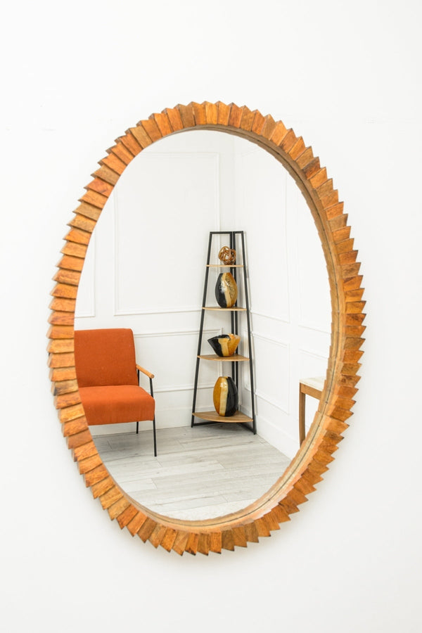 carraig donn Lennox Wood Block Oval Mirror